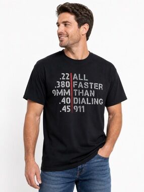 Port & Company Fan Favorite Black Graphic T-Shirt – Size XL